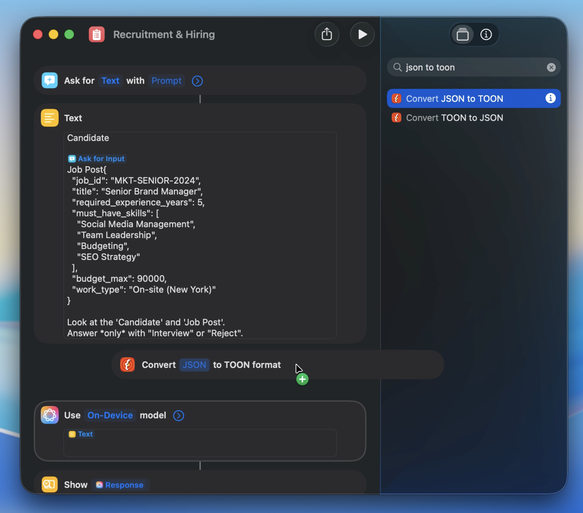 Recruitment Shortcut Example