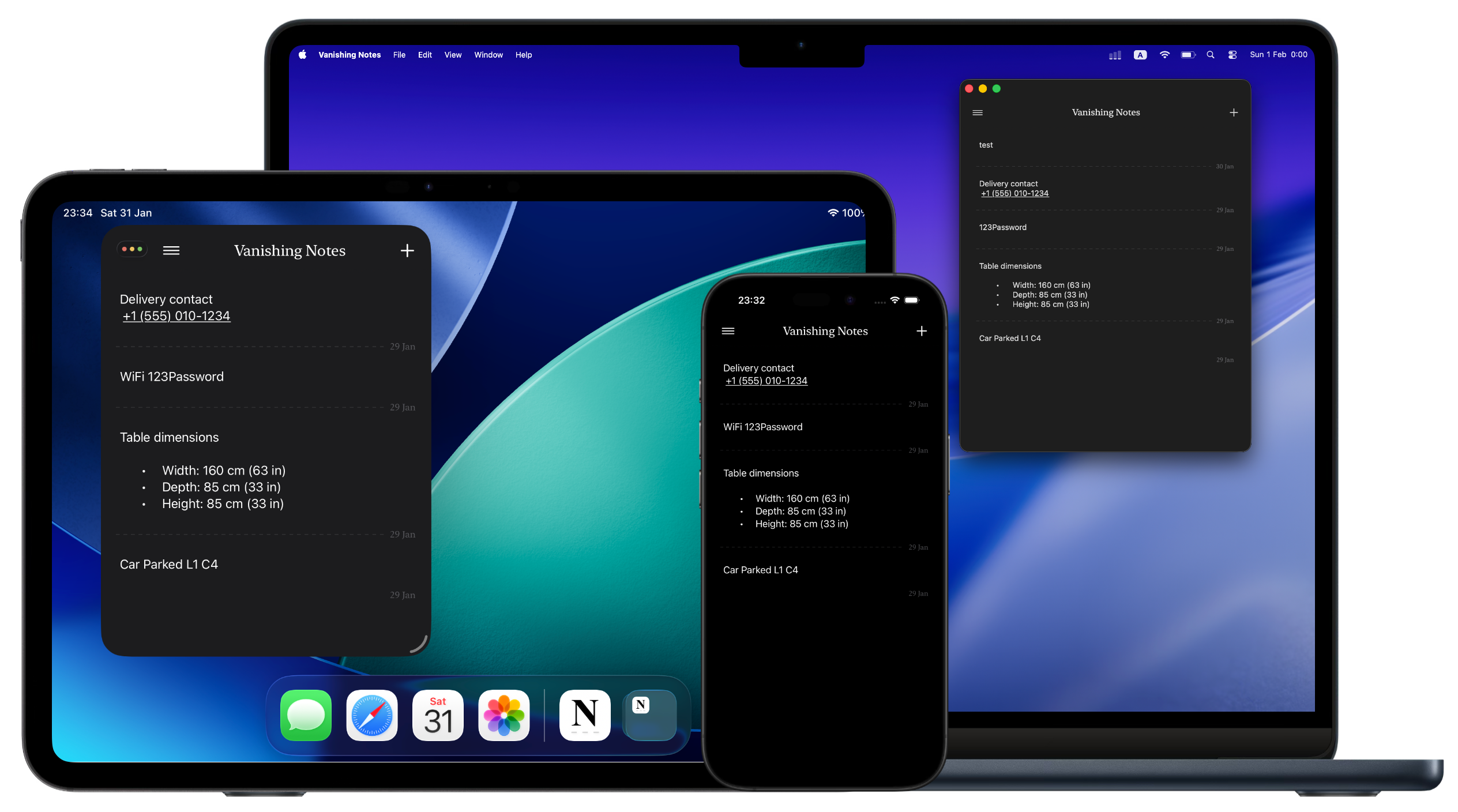 Vanishing Notes on Mac, iPad and iPhone